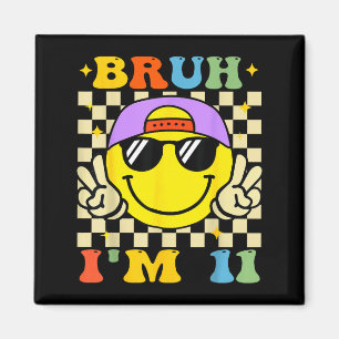 Imán Bruh Cumpleaños 11 Años Morado Chicos Cumpleaños 1