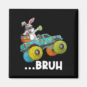 Imán Bruh Dabbing Bunny Happy Easter Monster Truck Love