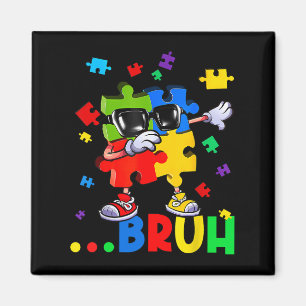 Imán Bruh Dabbing Puzzle Autism Sensibilización a los a