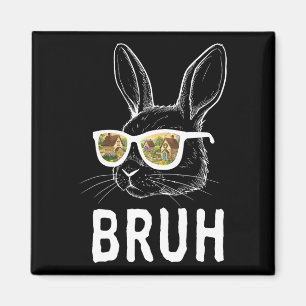 Imán Bruh Easter Day Funny Rabbit Bunny Face Gles Easte