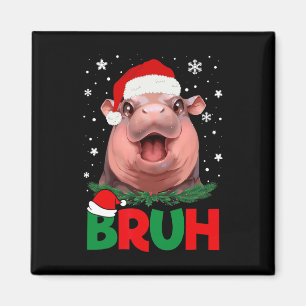 Imán Bruh Funny Moo Deng Adolescentes Niños Navidades P