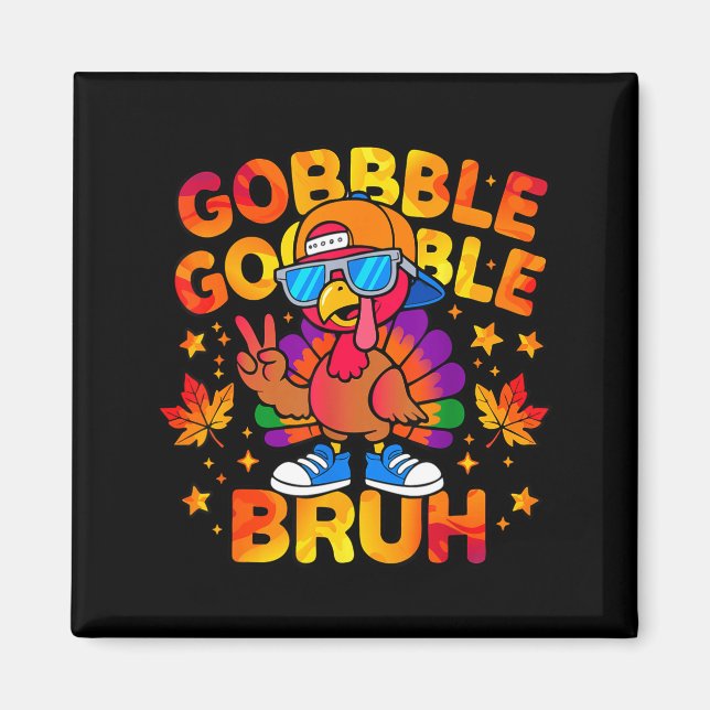 Imán Bruh Funny Thanksgiving Turkey Gobble Outfit Boys  (Frente)
