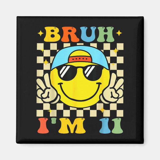 Imán Bruh I'm 11 Years Old Blue Birthday Boys 11th Birt (Frente)