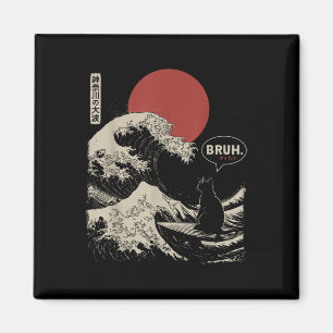 Imán Bruh. La gran ola Kanagawa Funny Surfi Japonés