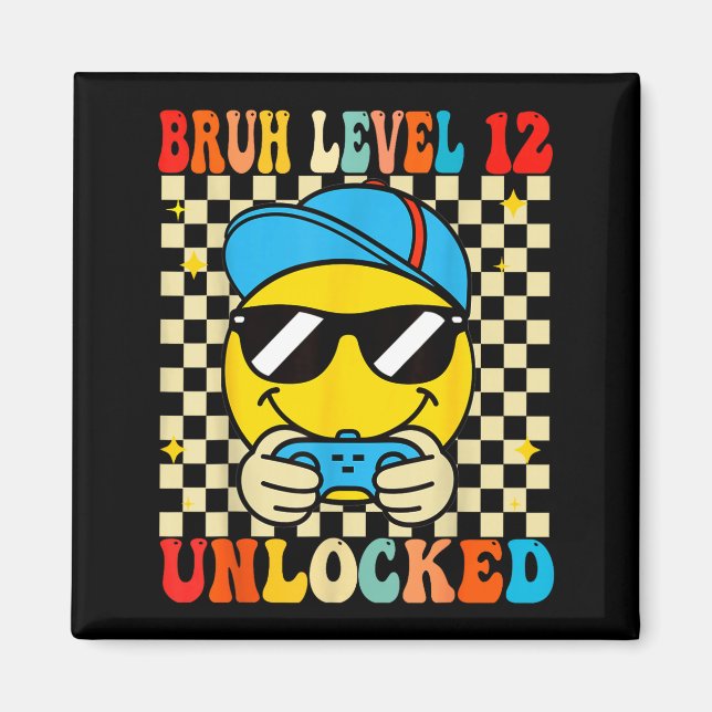 Imán Bruh Level 12 Unlocked Smile Face Video Gamer 12th (Frente)