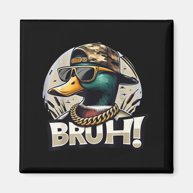 Imán Bruh Mallard Duck Funny Duck Hunting Humor  (Frente)