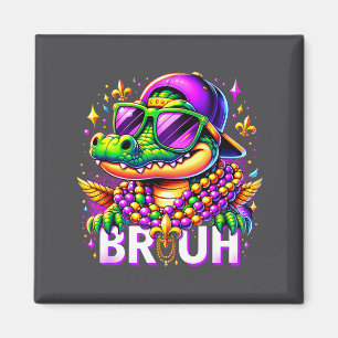 Imán Bruh Mardi Gras Cocodrilo Para Niños Hombres Nuevo