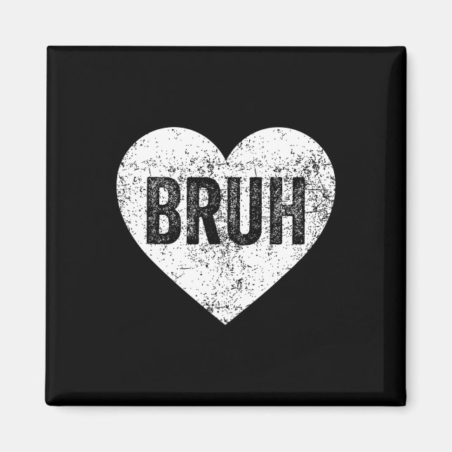 Imán Bruh Meme Amor Corazón Divertido Día de San Valent (Frente)