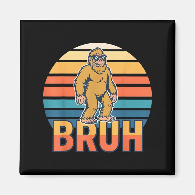 Imán Bruh Pie Grande Sasquatch Divertido Retro (Frente)