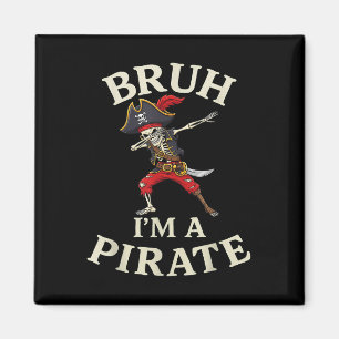 Imán Bruh Pirate Lazy Dabbing Skull Costume Pretende Im