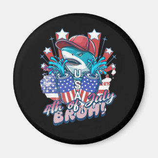 Imán Bruh Shark 4 De Julio Magnet