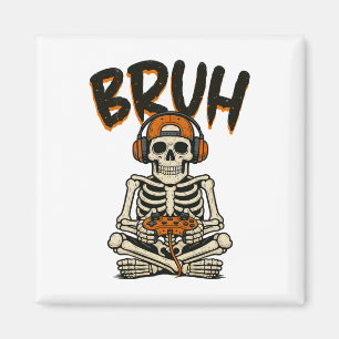Imán Bruh Skeleton Gamer Divertido video de Halloween J
