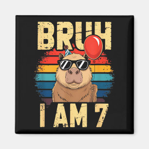 Imán Bruh soy 7 Capybara niños cumpleaños 7 Retro puest