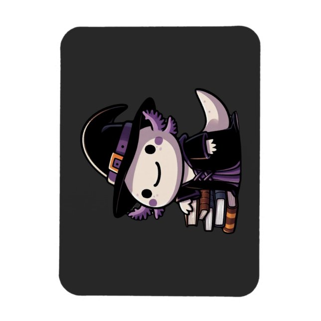 Imán Bruja Axolotl - Halloween lindo (Vertical)
