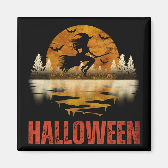 IMÁN BRUJA DE NOCHE DE HALLOWEEN (Frente)