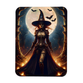 Imán Bruja del Bosque Steampunk de Halloween