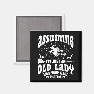 Imán Bruja divertida asumiendo que soy sólo un humor de