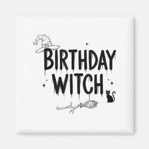 Imán Bruja Divertida Lindo Cumpleaños Brujas Feliz Muje