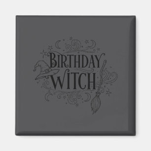 Imán Bruja Divertida Lindo Cumpleaños Brujas Feliz Muje