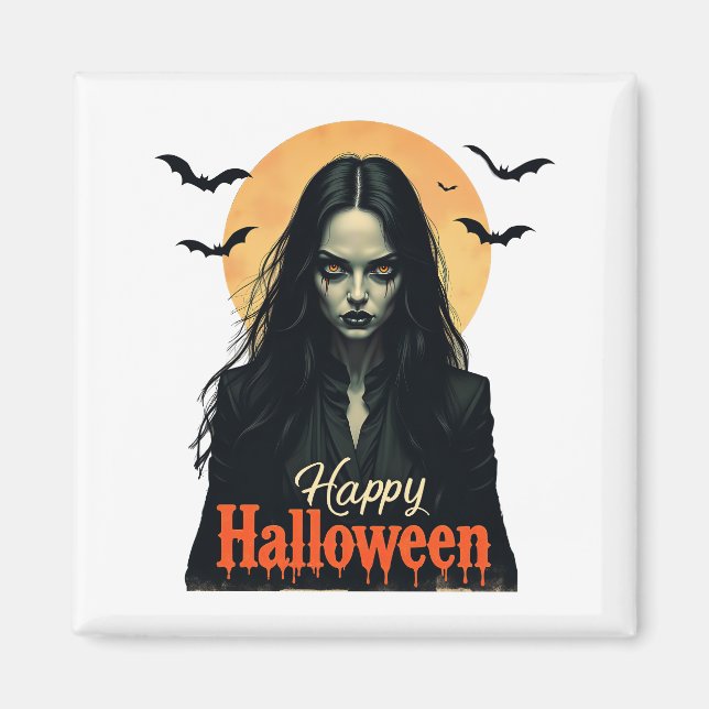 Imán Bruja gótica de Halloween (Frente)