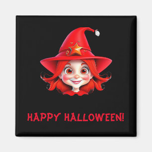 Imán Bruja Pequeña de Halloween Pelo Rojo Magneto Mágic
