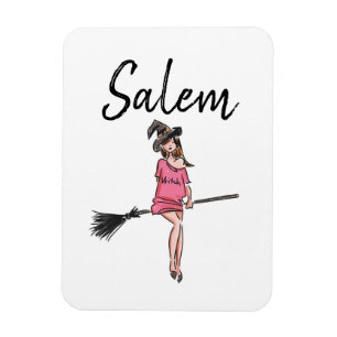Imán bruja salem/imán de halloween