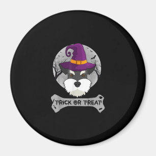 Imán Bruja Schnauzer Trick O Tremendo Perro Halloween