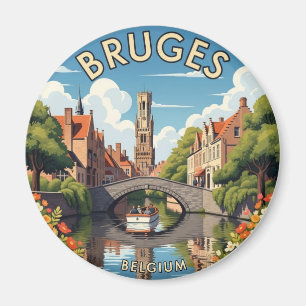 Imán Brujas Bélgica Recuerdo de viaje Vintage