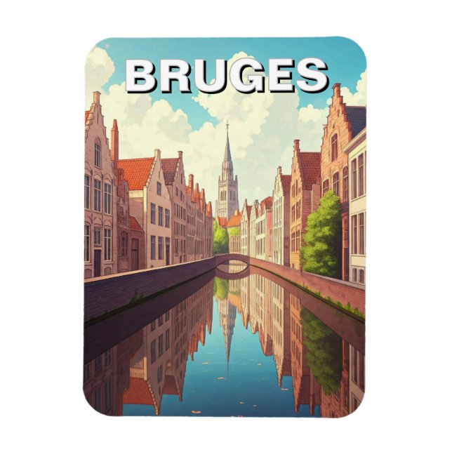 Imán Brujas Bélgica Travel Souvenir (Vertical)