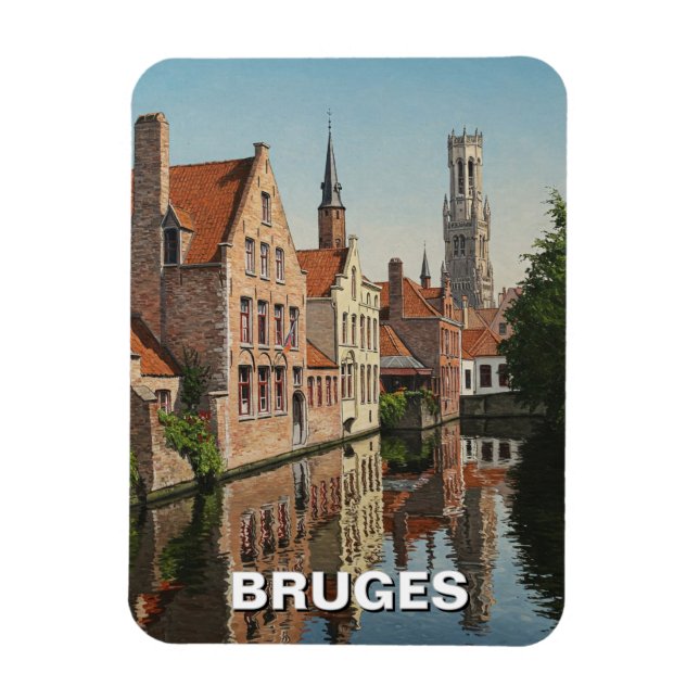 Imán Brujas Bélgica Viaje de recuerdo Vintage (Vertical)
