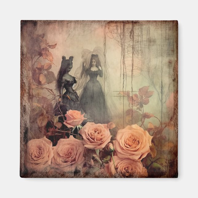 Imán Brujería de Halloween vintage (10) (Frente)