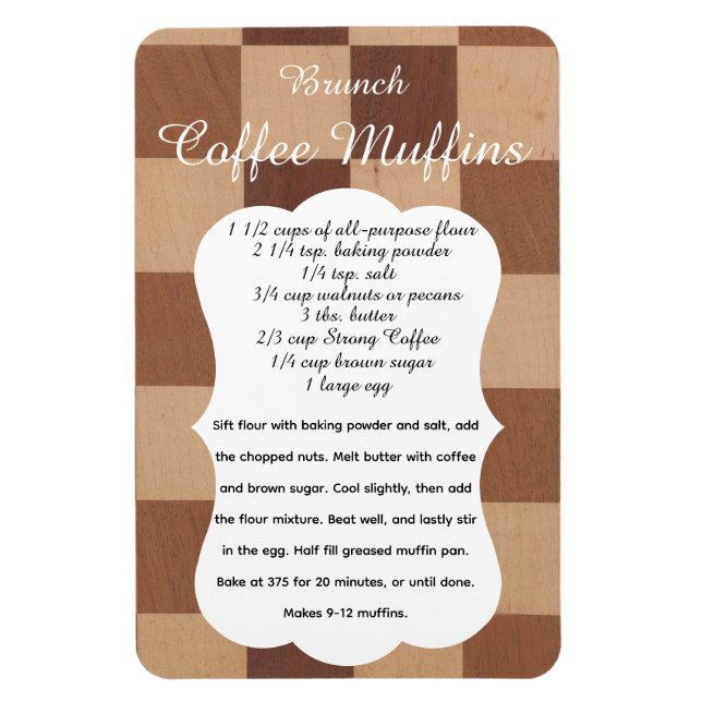 Imán Brunch Coffee Muffin Recipe Magnet (Vertical)