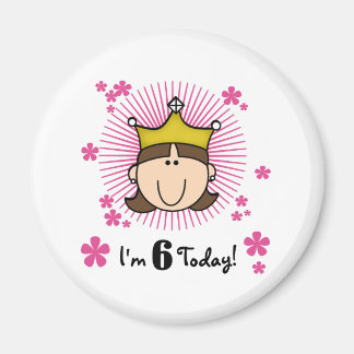 Imán Brunette Princess 6º cumpleaños