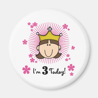 Imán Brunette Princess tercer cumpleaños