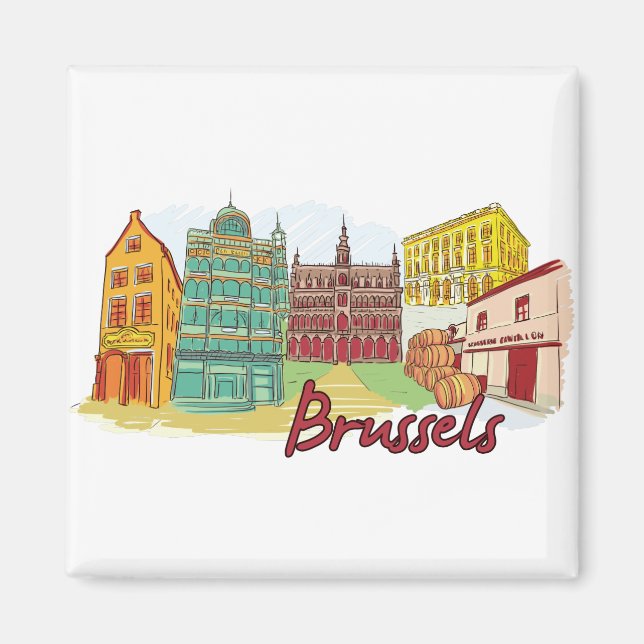 Imán Bruselas, ciudad famosa de Bélgica (Frente)