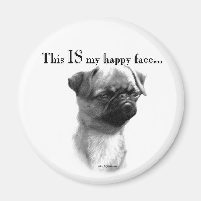 Imán Bruselas Griffon Happy Face (Frente)