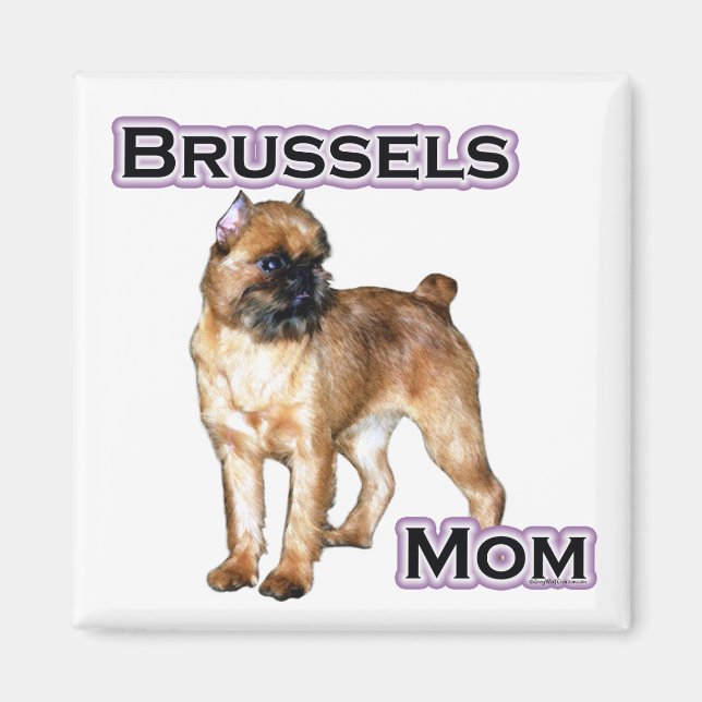 Imán Bruselas Griffon Mom; Mamá de Brussels Griffon (Frente)