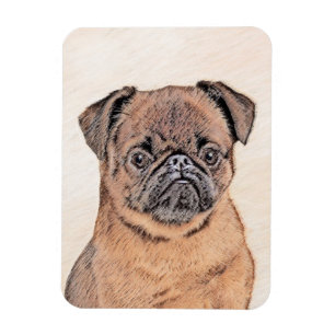 Imán Bruselas Griffon Smooth Painting Original Dog Art