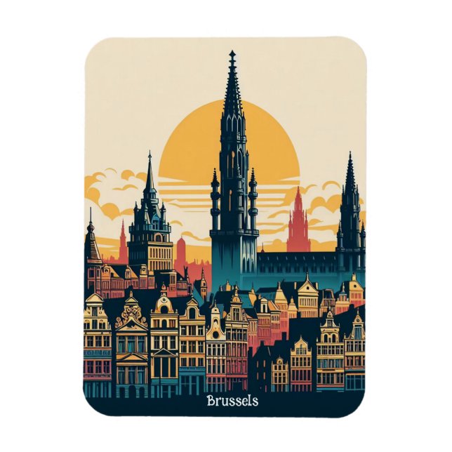 Imán Bruselas, pintura estilista belga (Vertical)