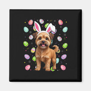 Imán Brussels Griffon Perro Feliz Pascua Caza de Huevos