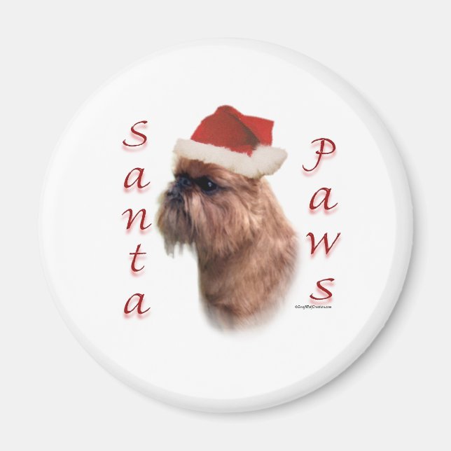Imán Brussels Griffon Santa Paws (Frente)