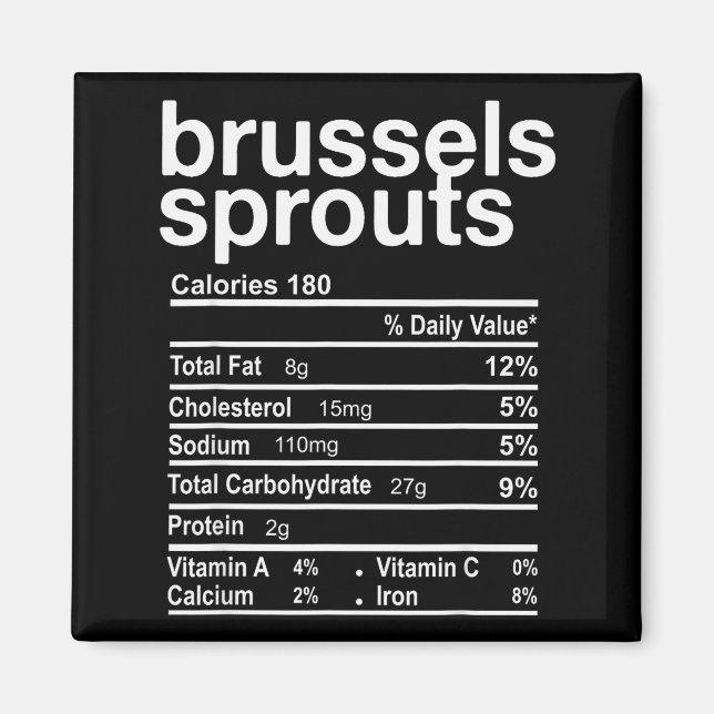 Imán Brussels Sprout Nutrition Facts Funny Thanksgiving (Frente)