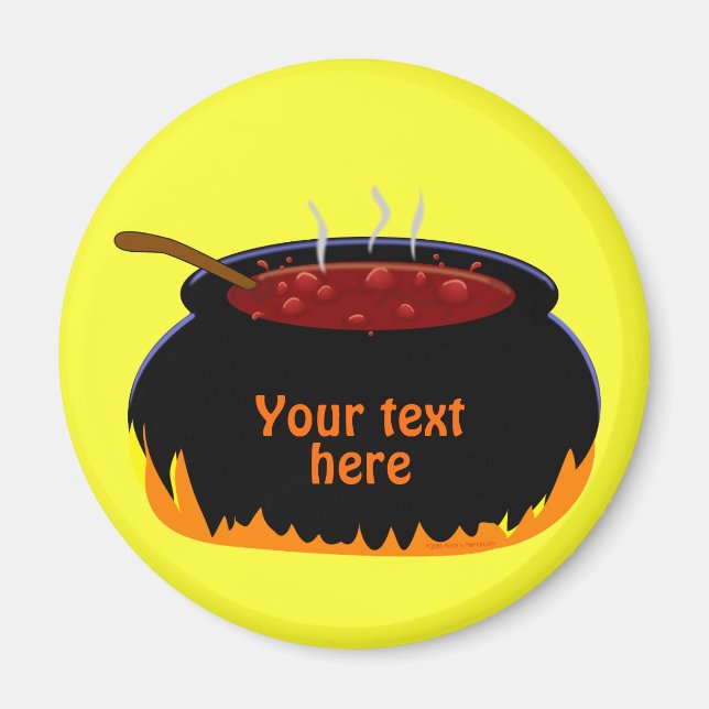 Imán Bubbling Witch Cauldron Fun Halloween (Frente)