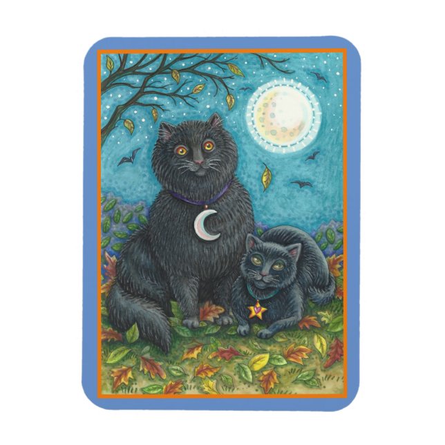 IMÁN BUBO Y GATOS NEGROS DE PYEWACKET, ARTE DE HALLOWEE (Vertical)