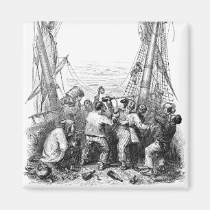 Imán Bucaneros de época y barco pirata naufragado
