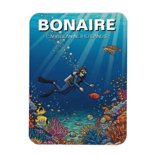 Imán Buceador de Bonaire Caribe Neerlandés Buceo