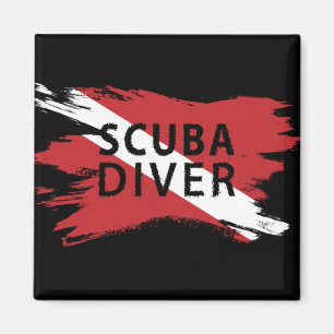 Imán Buceador de Scuba, bandera de bucear abajo, bander