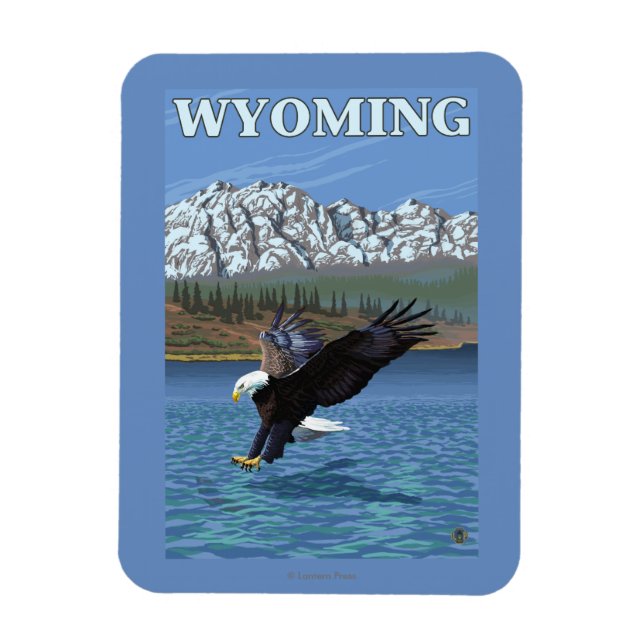 Imán Buceo con águila calva - Wyoming (Vertical)