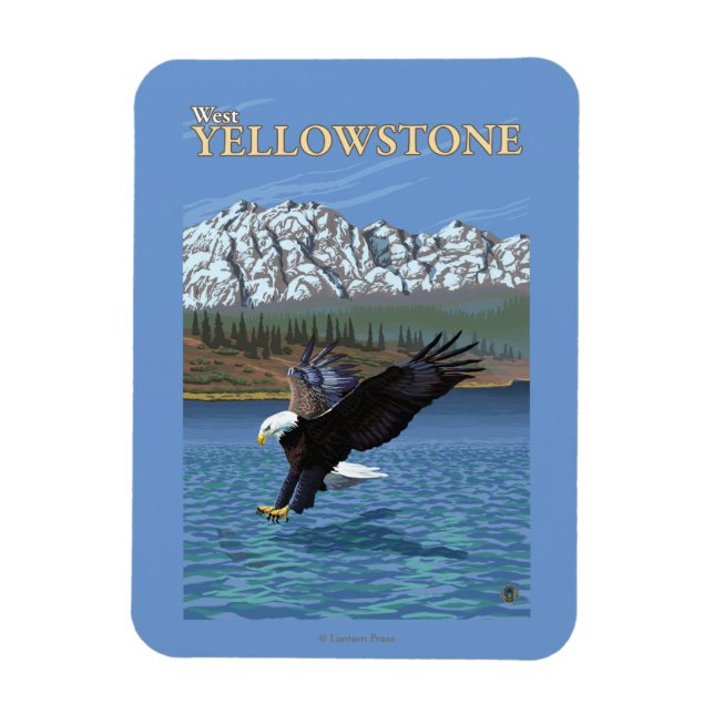 Imán Buceo con águila calva - Yellowstone occidental, M (Vertical)