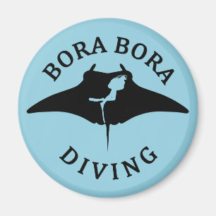 Imán Buceo Con Manta En Bora Bora